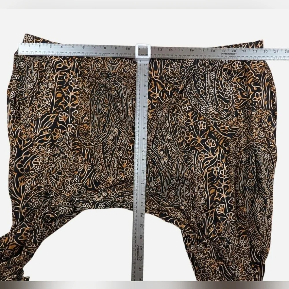 Susan‎ Graver black and brown wide leg cropped pull on wide leg pants Size 3x - Picture 7 of 7